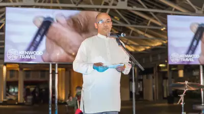 Foodism 100 awards night 2019: Jean-Marc Flambert of Kenwood Travel speaks at the ceremony