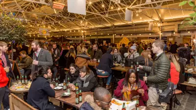 Greenwich Market dressed up for the Foodism 100 awards night