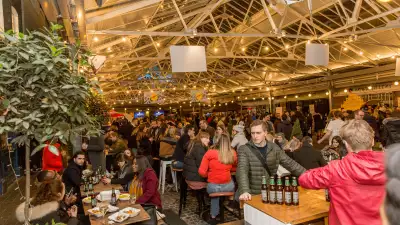 Greenwich Market dressed up for the Foodism 100 awards night