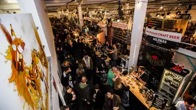 People enjoying Craft Beer Rising festival
