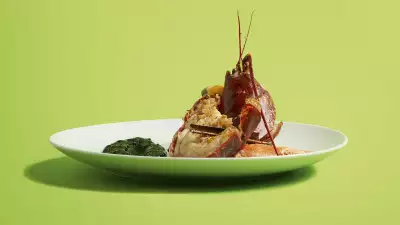 Cornish lobster with spices, lemon thyme and squid ink polenta