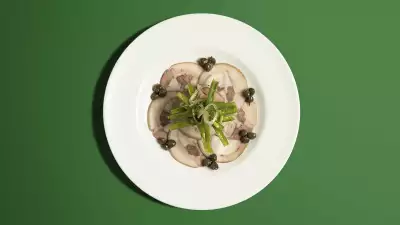 Pig's head terrine, green bean salad