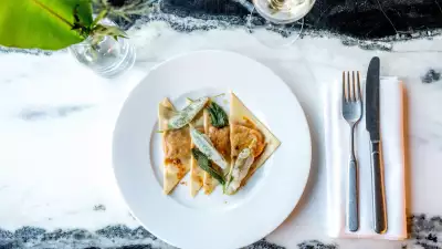 Kobucha pumpkin ravioli, sage and soy