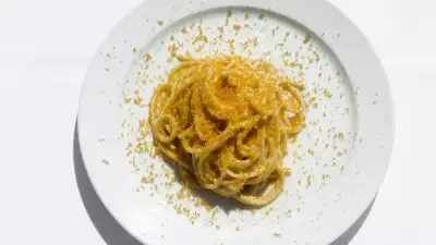 Spaghetti bottarga at The River Caf&eacute;