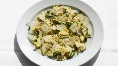 Raw artichoke salad at The River Caf&eacute;