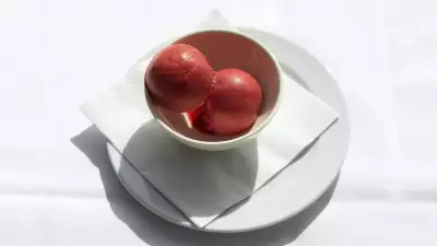 Blood orange sorbet at The River Caf&eacute;