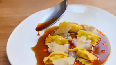 White leg shrimp and pork agnelloti