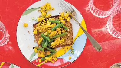 Make Priya Krishna's tofu green bean breakfast scramble