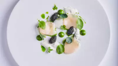 Scallops, oyster, caviar