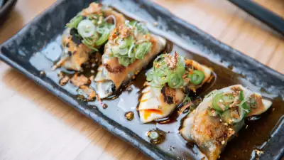 Kimchi gyoza at Robata