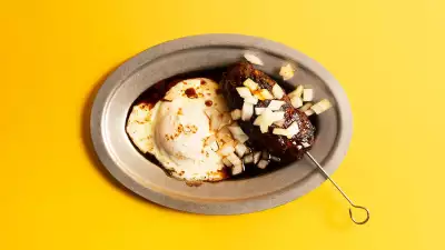 Beef meatball with fried egg