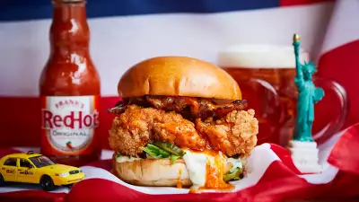 Buffalo chicken burger at Honest