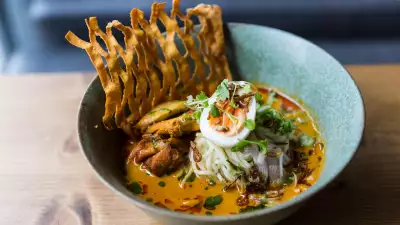 Make Lahpet’s coconut noodles with chicken