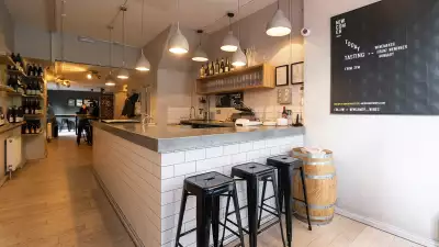 The bar at Newcomer Wines