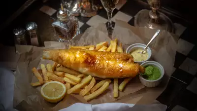 Fish and chips at Randall & Aubin