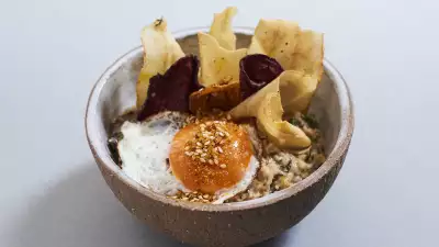 Ally Head and Lydia Winter's winning dish at this year's Rude Health Porridge Championships