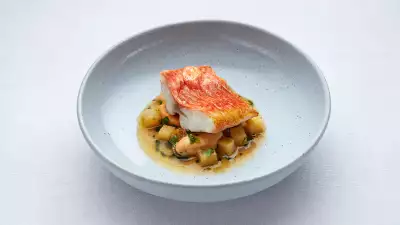 Red mullet, leek and potato and shellfish at Angler