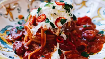 Burrata arrabbiata at Gloria