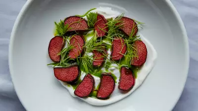 Rhubarb, fresh spruce and yoghurt at Silo