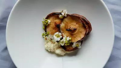 Shiitake mushrooms, ricotta and mushroom garum at Silo