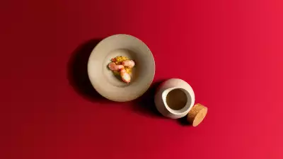 Langoustine with pumpkin soup