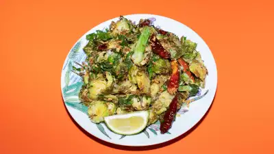 Typhoon shelter brussels sprouts at Lucky & Joy