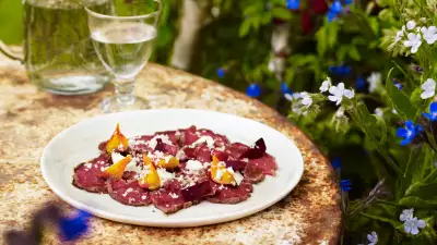 Petersham Nurseries recipe for beetroot and beef carpaccio