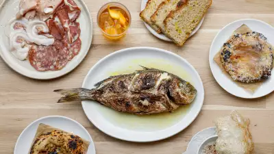 Grilled fish and charcuterie at Manteca, Shoreditch