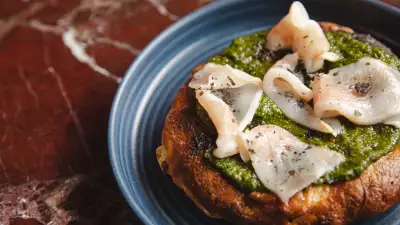 Wild garlic and lardo potato bread at Kudu Grill