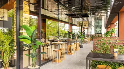 The outside terrace at Hoppers Kings Cross