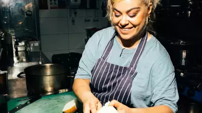 Dara Klein in the kitchen at Sager + Wilde