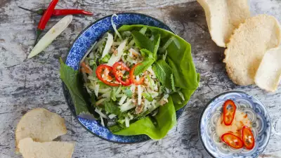 Green papaya herb salad