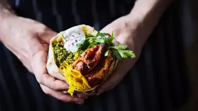 Chicken shawarma in a pita