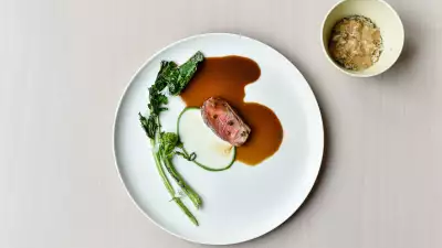 Charred Squab breast, barbecued leg brushed with a fermented gochujang glaze