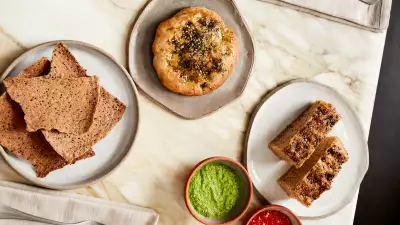 Breads and dips at Akub