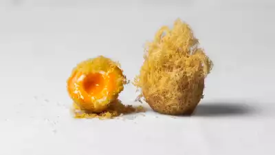 Quail egg with ginger relish