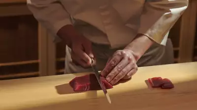 Preparing Canadian tuna for sushi