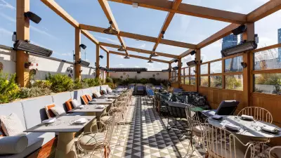 The outdoor terrace at Llama Inn
