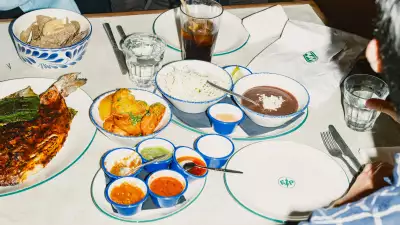 Contramar sea bream, frijoles and salsas