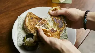 Marmite and shallot toastie