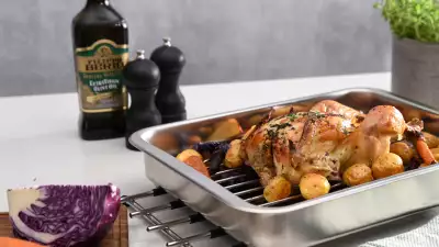 Procook Stainless Steel Roasting Tin with Flat Large Rack