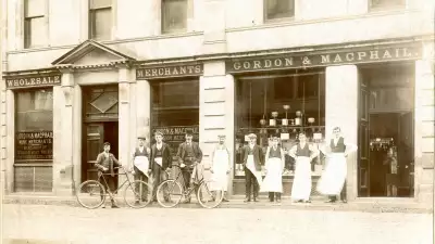Gordon & MacPhail grocer's shop in Elgin, early 1900s