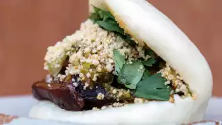 Pork and peanut bun at Bao