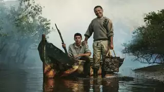 A father and son farm oysters in Cananéia, Brazil. They set out at dawn and wait for the water level to subside before harvesting them in baskets