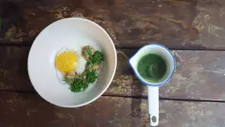 Fried duck egg