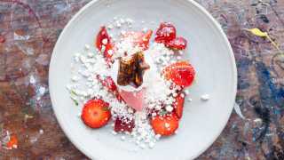 The Manor's strawberry and tarragon dessert