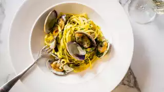 Spaghetti vongole at Bernardi's