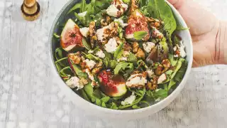 Sabrina Ghayour's fig, fresh pecorino and walnut salad