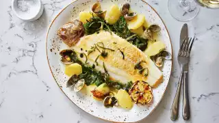 Whole lemon sole with cockles from Galley