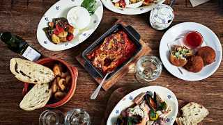 Aubergine salentina takes centre stage amongst the other antipasti